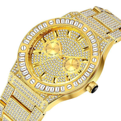 Hip Hop Style Diamond Men's Quartz Watch - HEPSIBAH SHOP