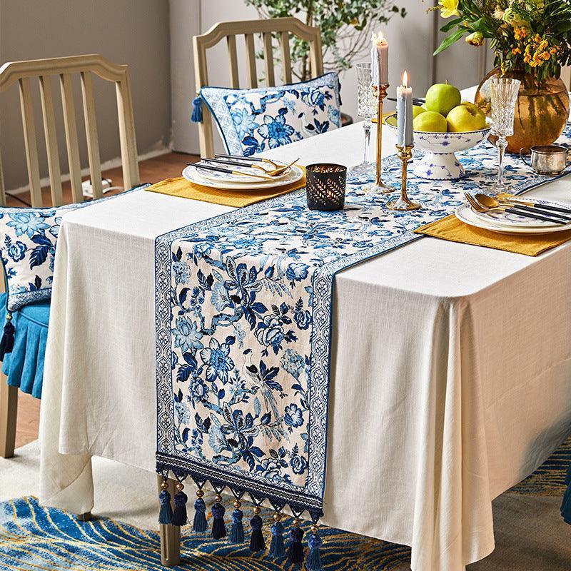 Blue And White Tablecloth - HEPSIBAH SHOP