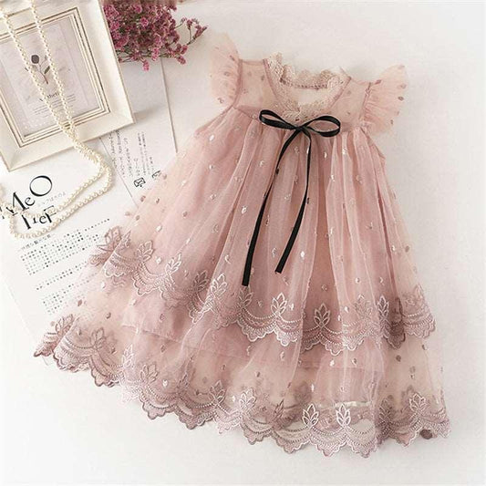 3-8 years kids gown lace casual dress - HEPSIBAH SHOP