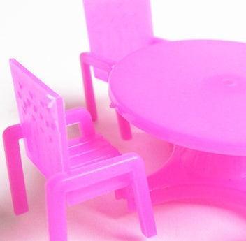 8.5CM plastic children's simulation table and chairs sand table furniture chair model building dining chair micro landscape with scenery