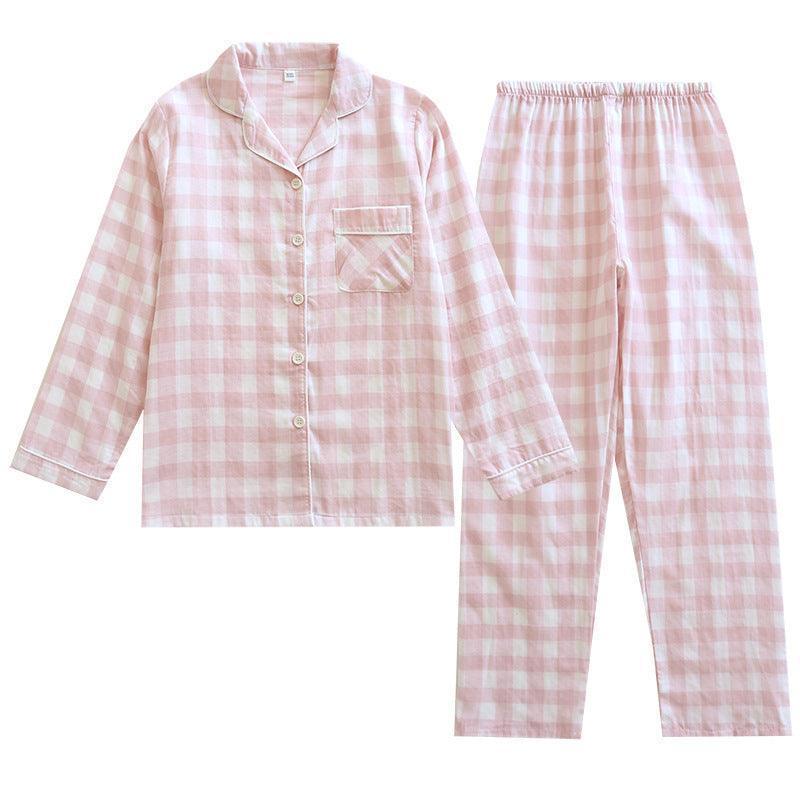 Couple's Cotton Long-sleeved Pajamas - HEPSIBAH SHOP