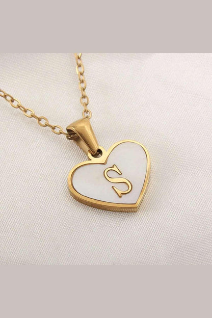 26 Letter Heart-shaped Necklace - HEPSIBAH SHOP