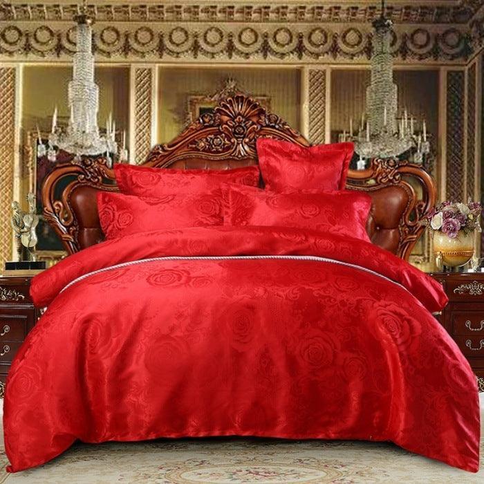 Cotton Satin Jacquard Quilt Cover Bedding - HEPSIBAH SHOP