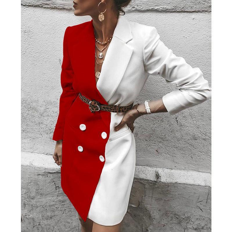 Mid-length contrast blazer - HEPSIBAH SHOP