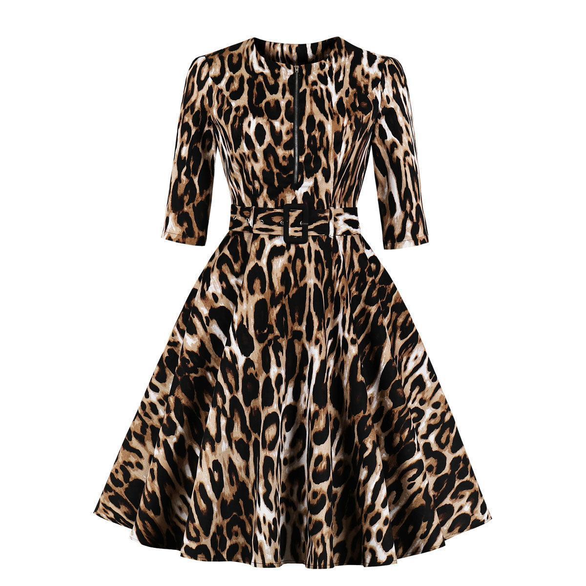 Ladies Leopard Print Dress - HEPSIBAH SHOP