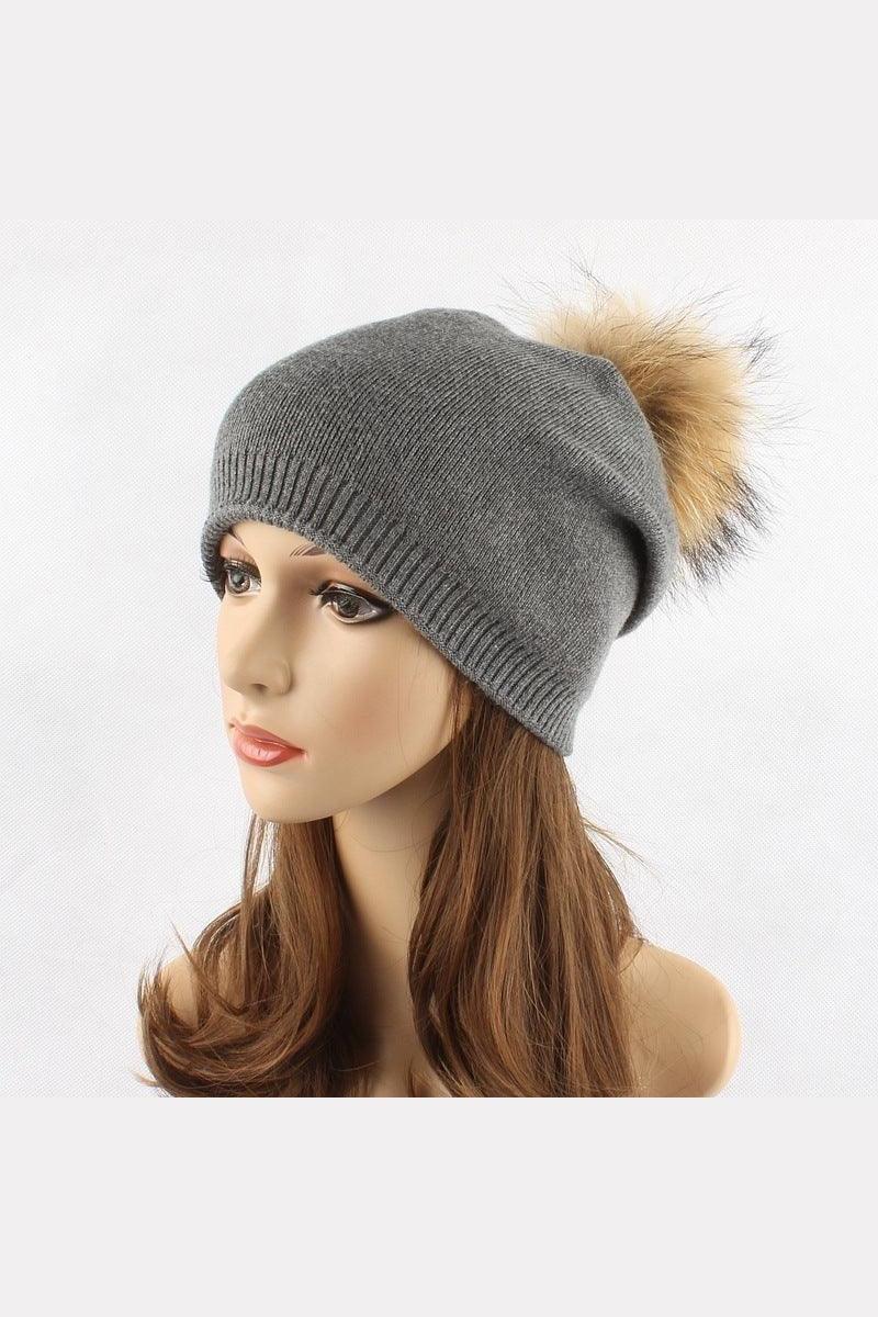 Fur Pompom Hats - HEPSIBAH SHOP