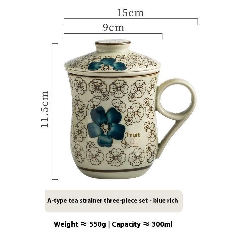 Handmade Ceramic Mug With Liner Tea Separation Cup