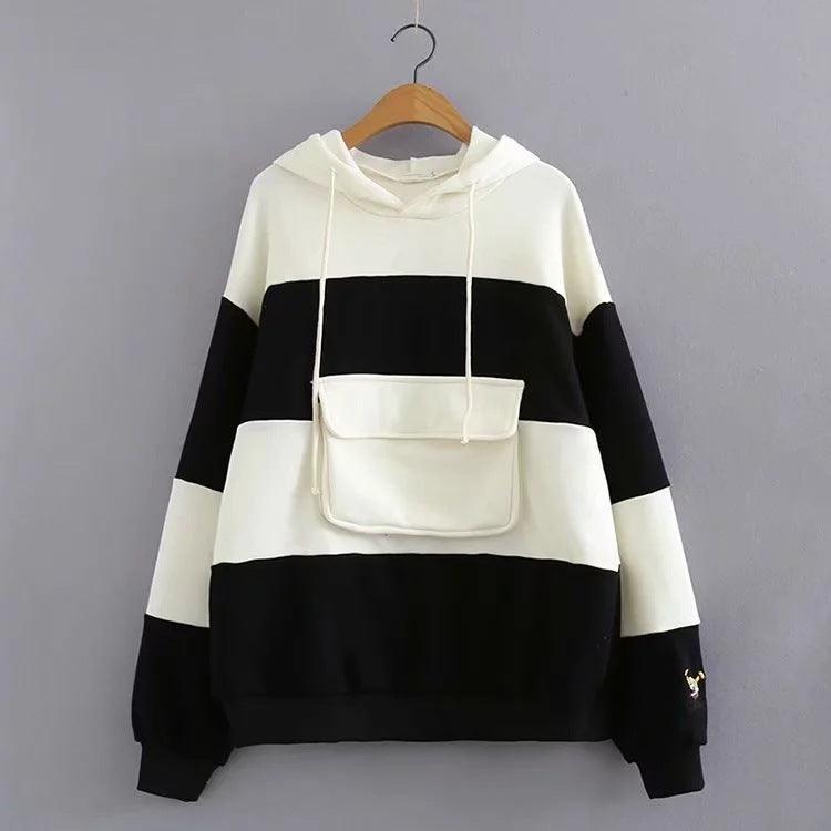 Striped panel hoodie - HEPSIBAH SHOP