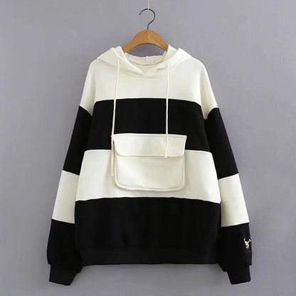 Striped panel hoodie - HEPSIBAH SHOP