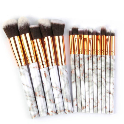 Set of 15 marbling makeup brushes - HEPSIBAH SHOP