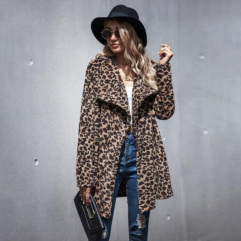 Leopard print casual coat - HEPSIBAH SHOP