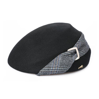 British women's Plaid tweed Beret - HEPSIBAH SHOP