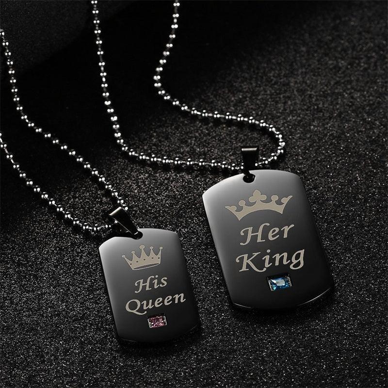 Her King & His Queen Couple Necklaces - HEPSIBAH SHOP