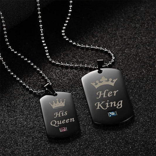 Her King & His Queen Couple Necklaces - HEPSIBAH SHOP