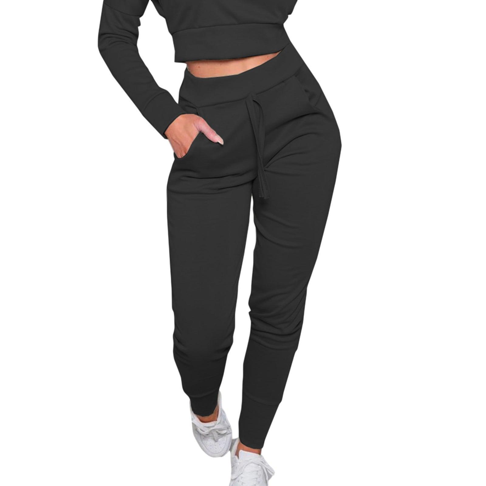 Women Korean Style High Waist Lace-up Sweatpants - HEPSIBAH SHOP