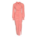 African cute woman pink long-sleeved dress office dresses - HEPSIBAH SHOP