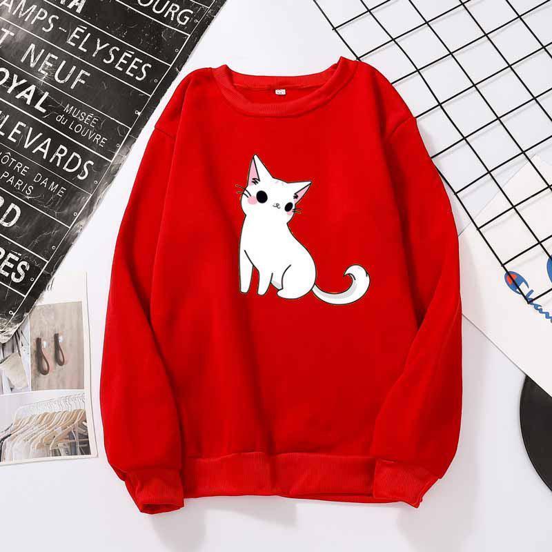 Printed cute cat hoodie - HEPSIBAH SHOP