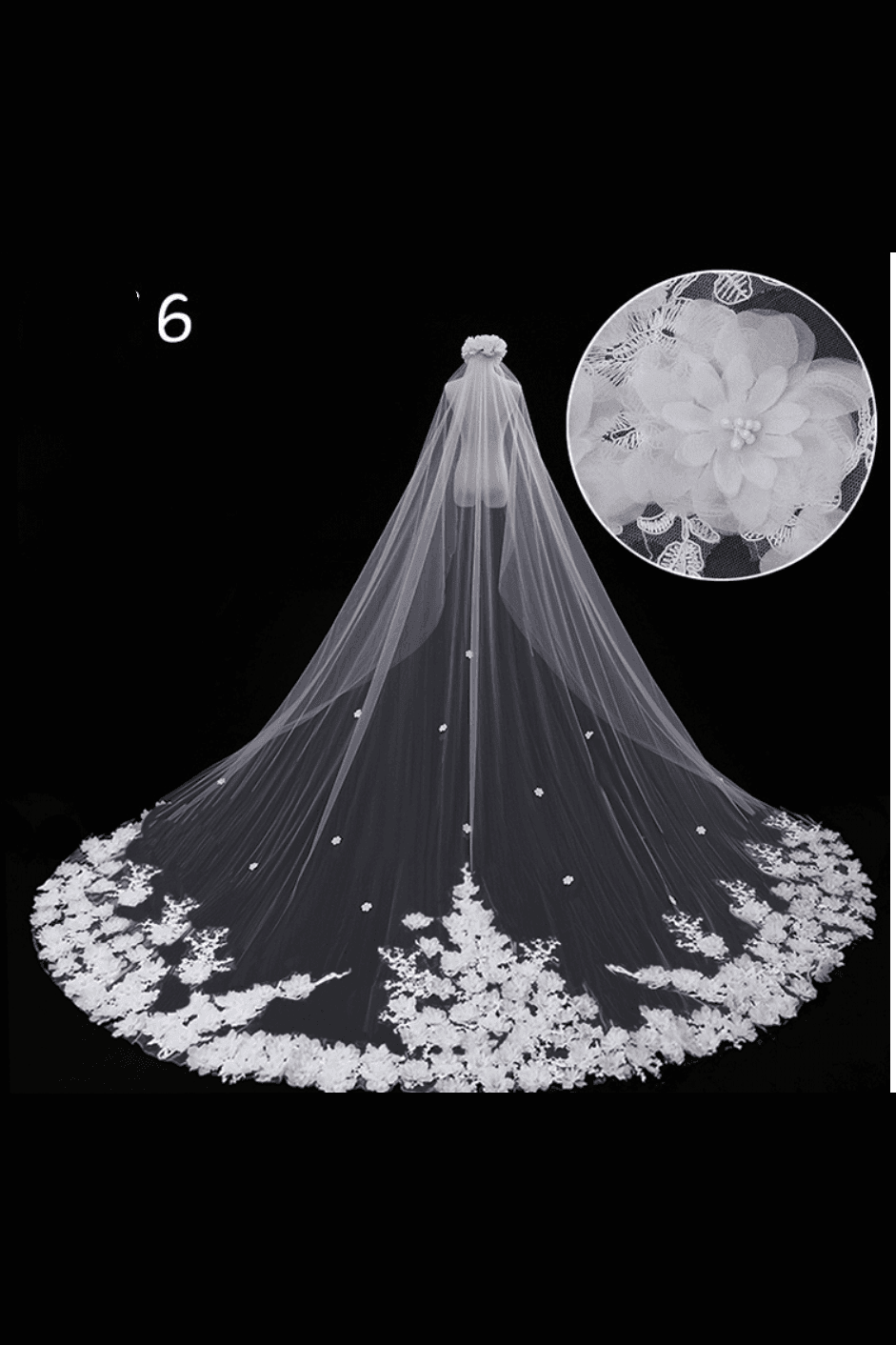 Wedding Dress Long Tail Luxury Super Fairy Wedding Veil - HEPSIBAH SHOP