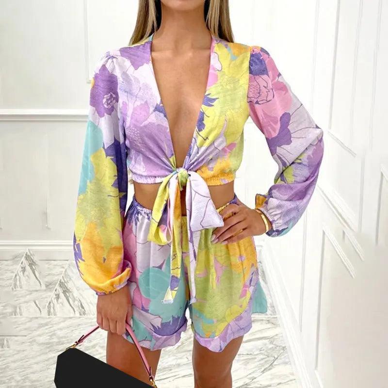 Temperament Printed Cardigan Two-piece Set - HEPSIBAH SHOP