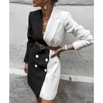 Mid-length contrast blazer - HEPSIBAH SHOP