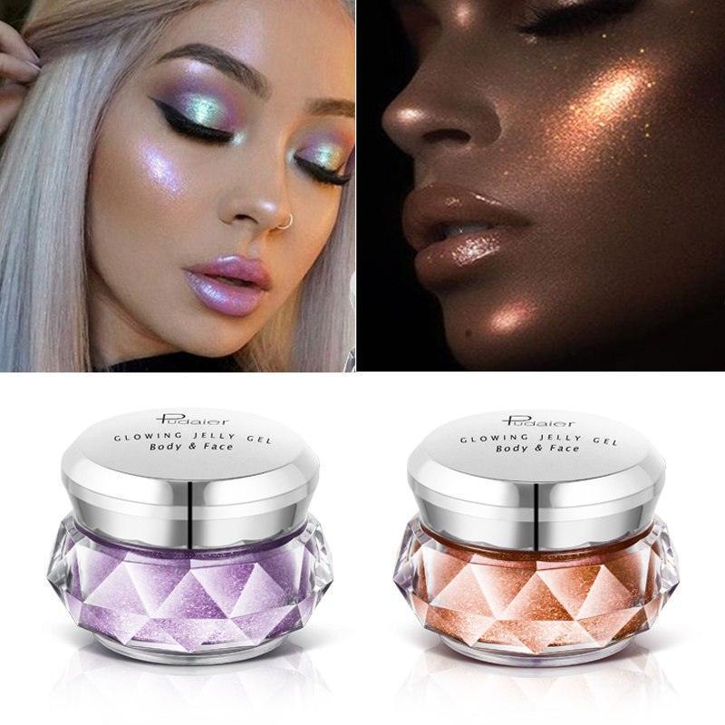 Face Highlighter Jelly Gel Mermaid Eyeshadow Glow Body Glitte - HEPSIBAH SHOP