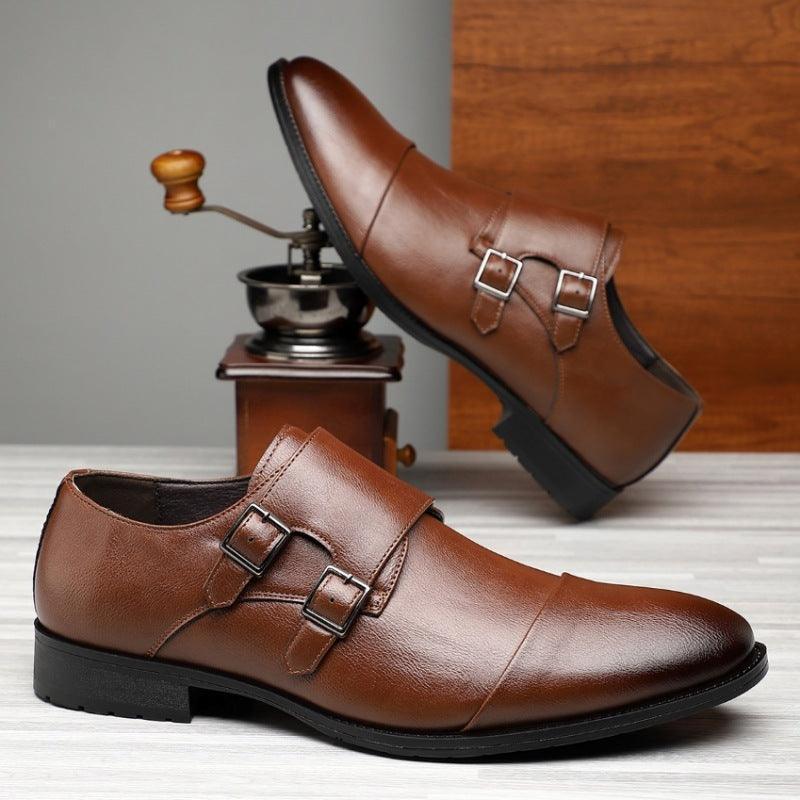 Men's Business Formal Pointed Buckle Leather Shoes - HEPSIBAH SHOP