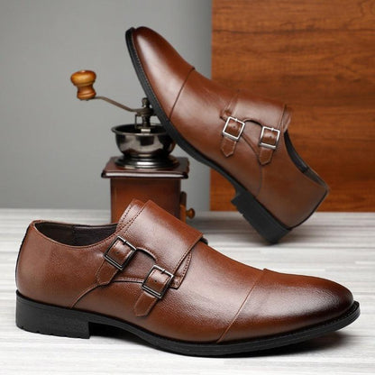 Men's Business Formal Pointed Buckle Leather Shoes - HEPSIBAH SHOP