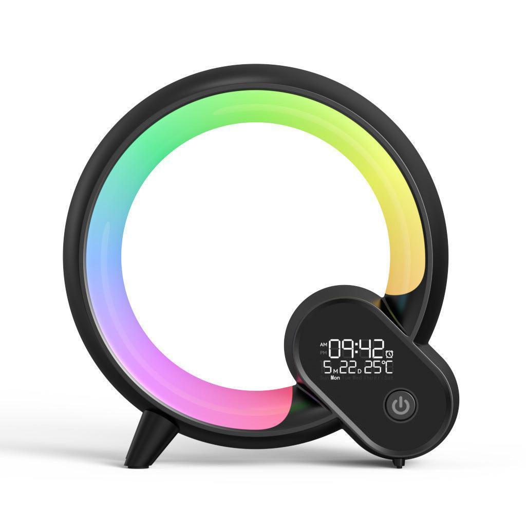 Creative Q Light Analog Sunrise Digital Display Alarm Clock Bluetooth Audio Intelligent Wake-up Q Colorful Atmosphere Light - HEPSIBAH SHOP