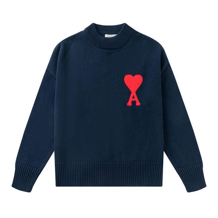 Heart Letter Embroidered Crew Neck Pullover Sweater - HEPSIBAH SHOP