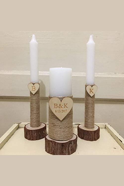 Wooden Wedding Candle Holders - HEPSIBAH SHOP