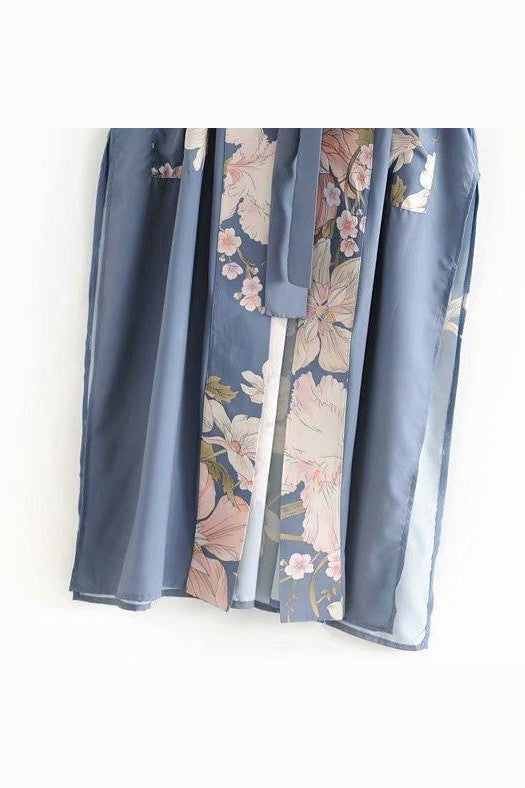 Peacock flower print gown - HEPSIBAH SHOP