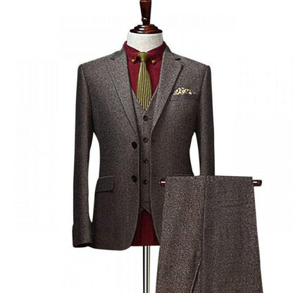 Men's Wool Tweed Formal Lapel suit - HEPSIBAH SHOP