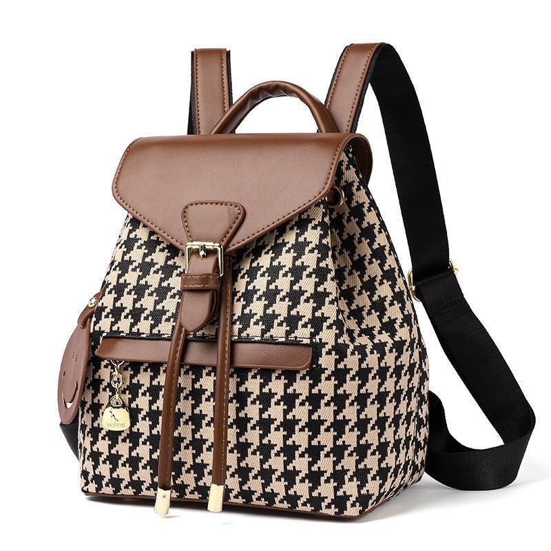 Houndstooth Backpack High Capacity Travel Bags - HEPSIBAH SHOP