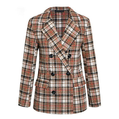 Double-breasted check blazer - HEPSIBAH SHOP