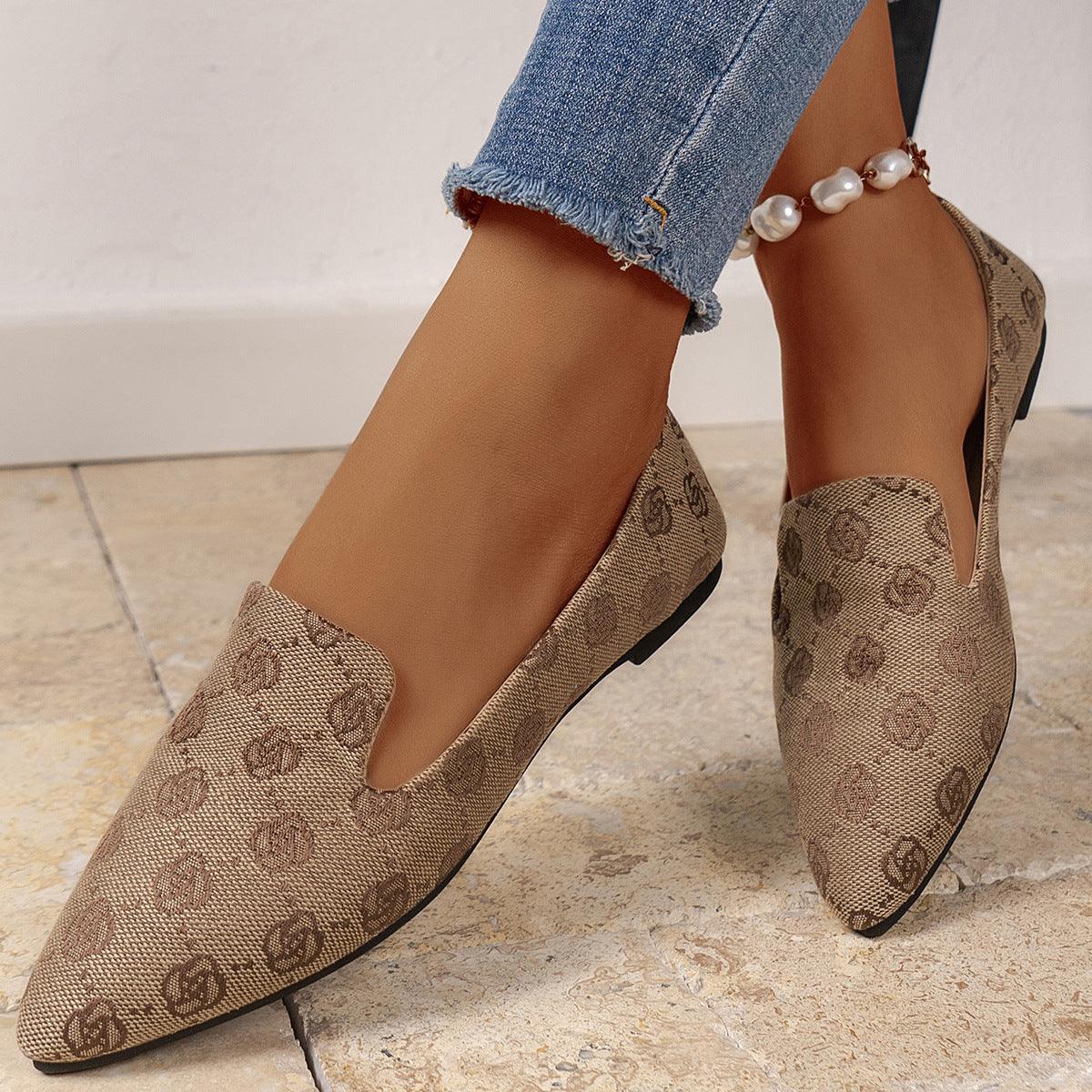 Rose Print Flats Shoes Fashion For Women - HEPSIBAH SHOP