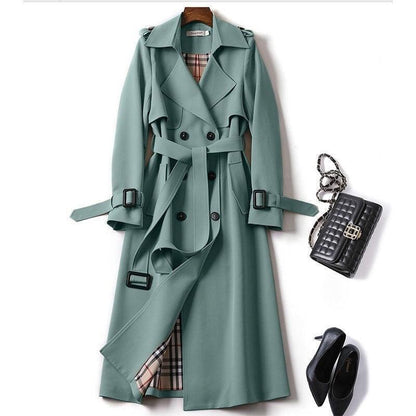 Double-breasted Mid-length Tie Trench Coat - HEPSIBAH SHOP