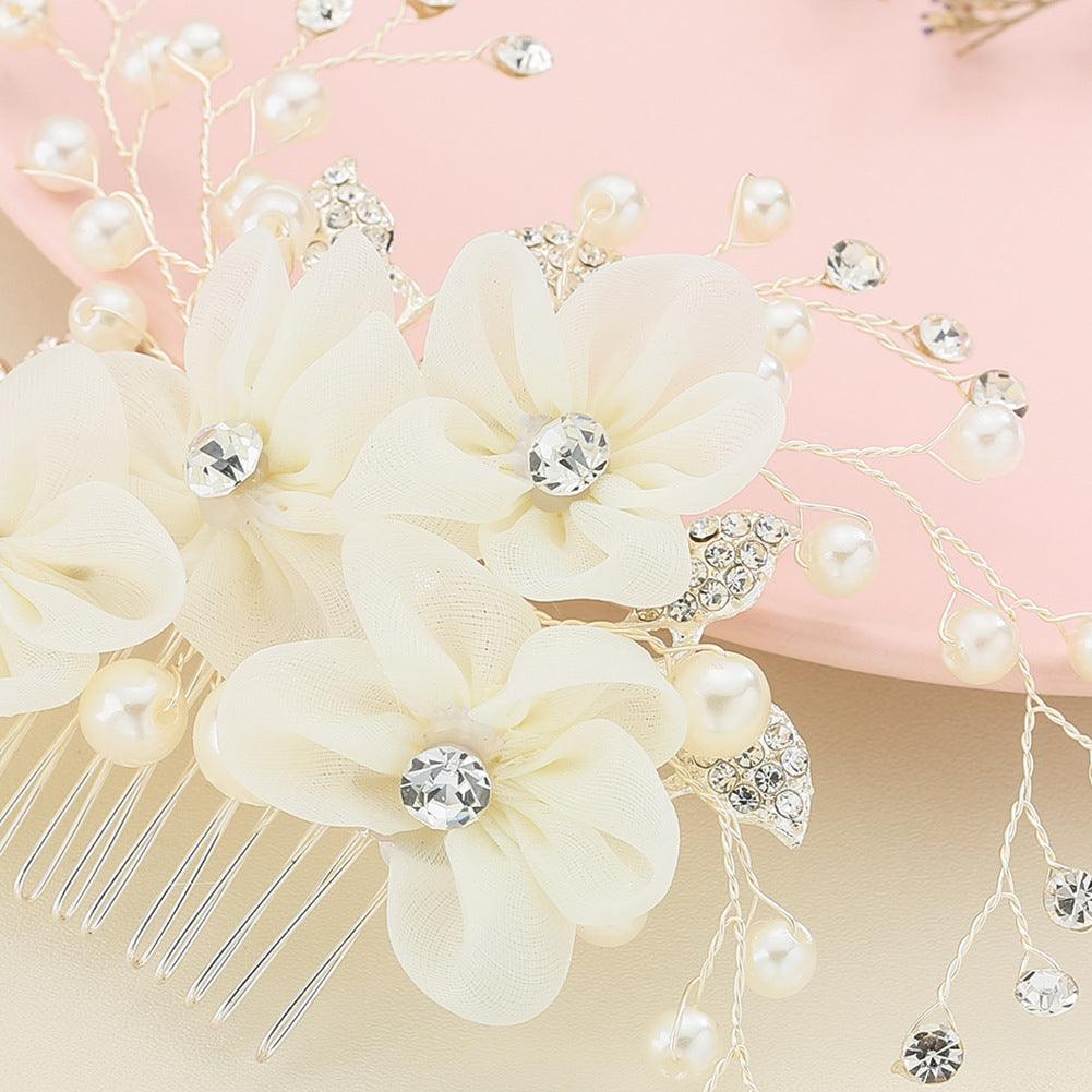 Bridal Wedding Tiara Pearl Rhinestone Hair Comb - HEPSIBAH SHOP