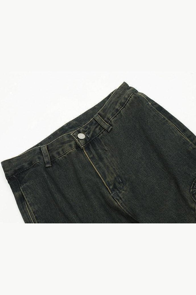 American Retro Distressed Multi-pocket Jeans - HEPSIBAH SHOP