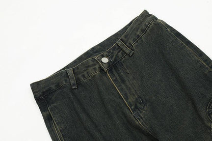 American Retro Distressed Multi-pocket Jeans - HEPSIBAH SHOP