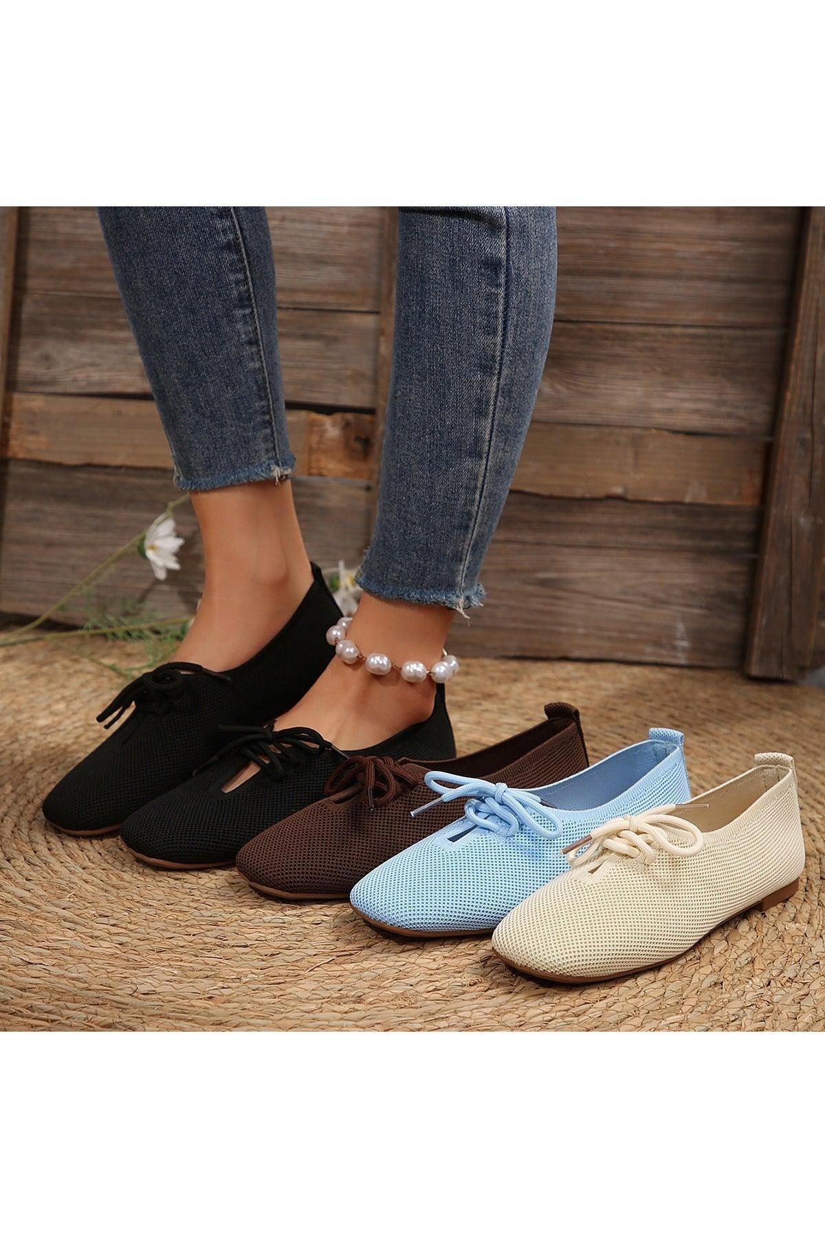 Casual Lace-up Mesh Flats Shoes Women - HEPSIBAH SHOP