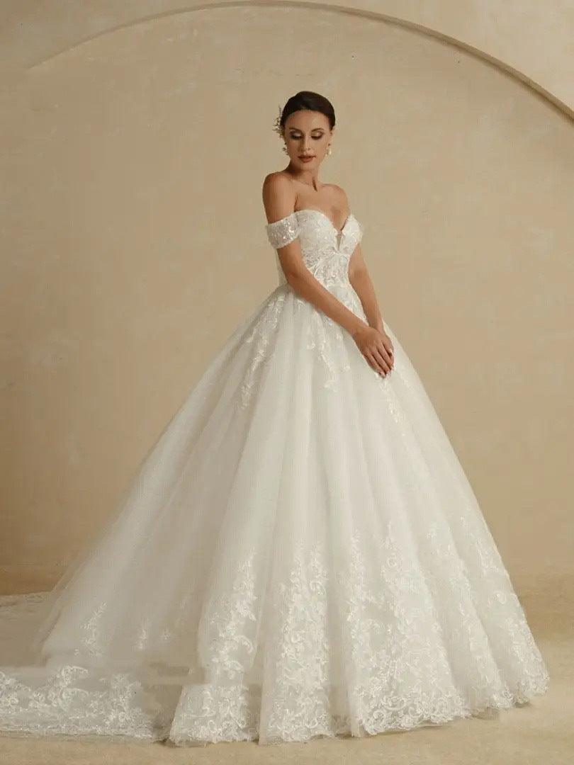 Off-shoulder Bridal Main Wedding Dress - HEPSIBAH SHOP