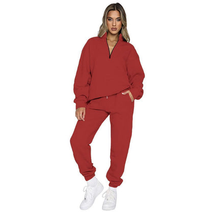 Women's Fashion Zipper Sweater Two-piece Set - HEPSIBAH SHOP