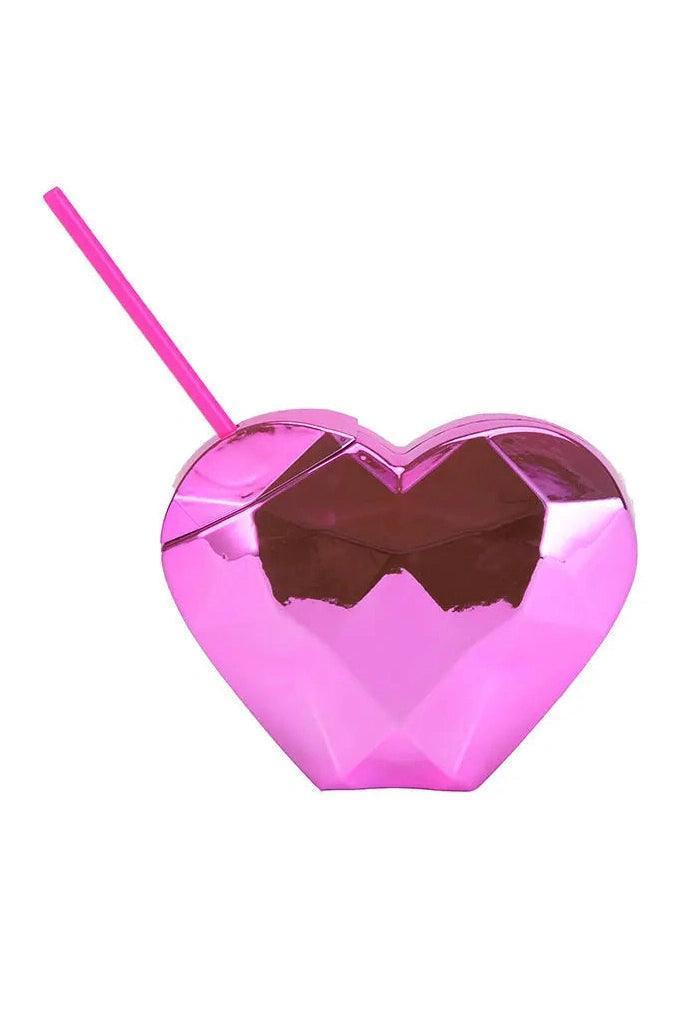 Creative Heart-shaped Plastic Straw Cup - HEPSIBAH SHOP