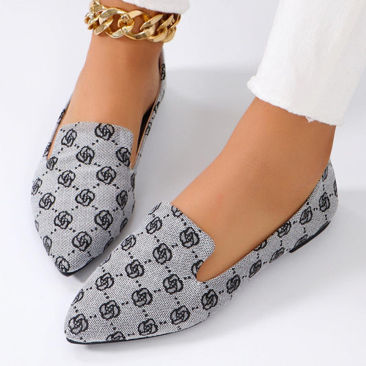 Rose Print Flats Shoes Fashion For Women - HEPSIBAH SHOP