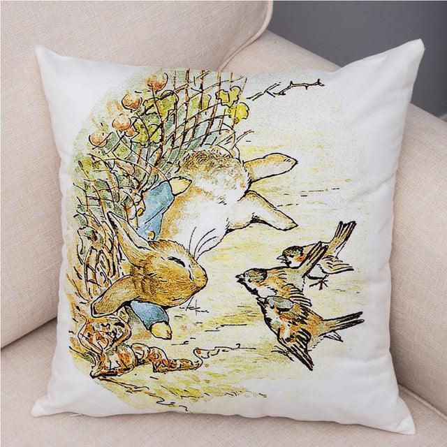 Cartoon Rabbit Peach Skin Fabric Pillow Cover Home Decoration Sofa Cushion Cover Seat Cover Easter Amazon AliExpress