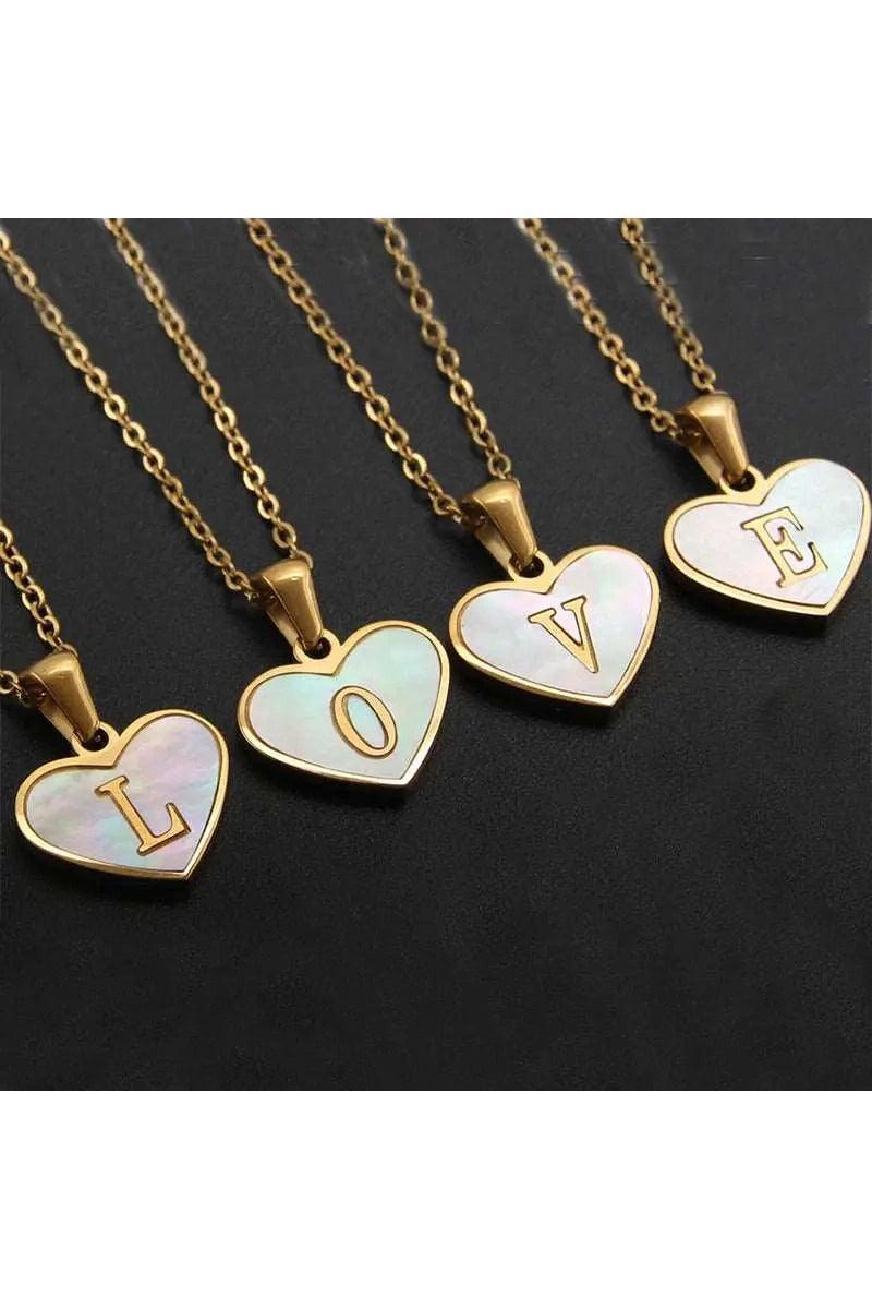 26 Letter Heart-shaped Necklace-HEPSIBAH SHOP