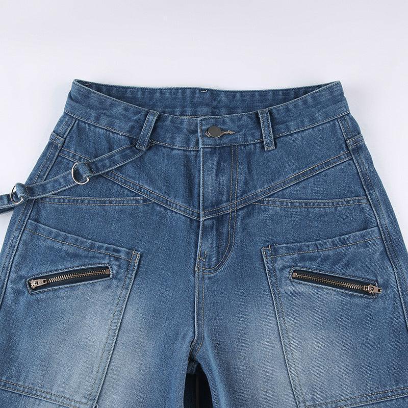 Women's Heavy Zipper Cargo Jeans - HEPSIBAH SHOP