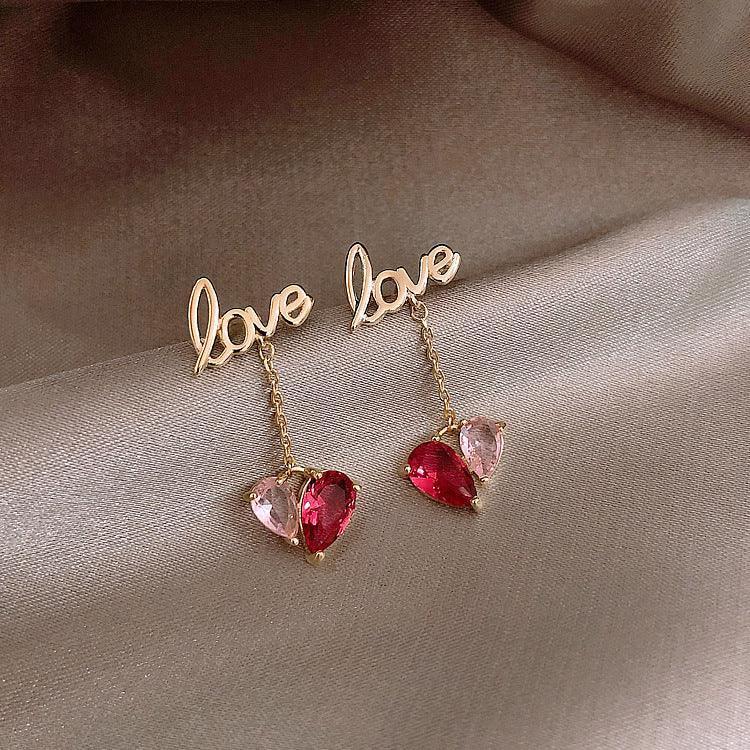 Love crystal earrings - HEPSIBAH SHOP