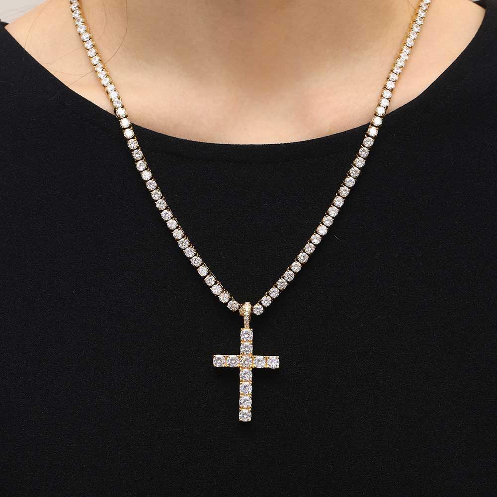 Solid Large Cross Pendant Necklace - HEPSIBAH SHOP