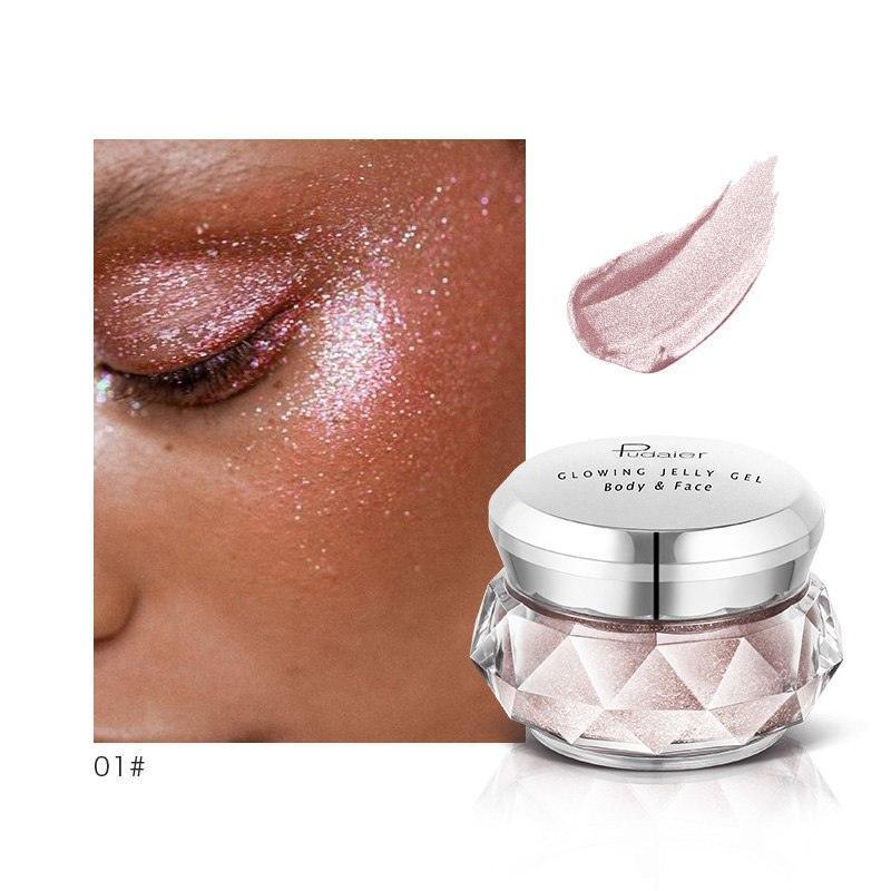 Face Highlighter Jelly Gel Mermaid Eyeshadow Glow Body Glitte - HEPSIBAH SHOP